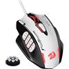 Redragon M908 Impact RGB MMO - Mouse ottico ergonomico con max. 24.000 DPI, alta precisione, 18 tasti macro programmabili, impugnatura comoda, colore nero e bianco