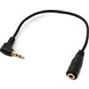 System-S Cavo audio 15 cm stereo AUX jack 2,5 mm maschio a 3,5 mm femmina angolo nero