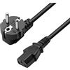 DTK 1,8M IEC320 C13 H05VV-F Cavo di Alimentazione Caricatori per Dispositivi Freddi Stampante, PC, Monitor, Televisione, Videoproiettore, PS3 PS4 PRO, Attrezzatura per DJ,Cavo nero IEC 3 pin
