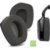 Geekria Comfort Linen - Cuscinetti auricolari di ricambio per cuffie Sennheiser RS195/RS185/RS175/RS165, HDR 185/HDR175/HDR165, colore grigio scuro