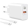 Gcstnn Caricatore USB C da 45 W per Google Pixel 10Pro/10Pro XL/10Pro Fold, Google Pixel 9Pro/9/9Pro XL/9a/8/8Pro/7/7Pro, Pixel Watch 4/3, 2 porte con cavo di ricarica USB-C da 2 m