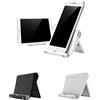JCKD 2pezzi Supporto da scrivania regolabile e pieghevole in plastica per tablet da 6 a 11 pollici, compatibile con iPhone Samsung Galaxy Android Tutti gli smartphone Supporto desktop(1 Nero/1Bianco)