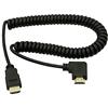 CERRXIAN - Cavo con attacco HDMI maschio/HDMI ad angolo retto, connettori placcati oro, cavo a spirale, supporta ritorno audio, 2K x 4K 30 Hz