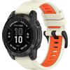 SeNool 22mm QuickFit Cinturino per Garmin Fenix E 47mm/Fenix 8 47mm/Fenix 7 Pro Solar/Fenix 7, Traspirant Silicona Braccialetto per Garmin Epix 2 Pro 47mm/Fenix 6 GPS/6 Pro GPS/5 - Bianco Arancio