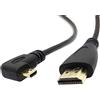 chenyang Cavo HDTV da micro HDMI a HDMI maschio ad angolo sinistro di 90 gradi, 50 cm, per telefoni cellulari e tablet