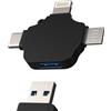 Kefiany USB C Lightning Micro USB (3 in 1) OTG USB A a Type C Apple iPhone15 Pro Max Android Jack Adattatore Thunderbolt Femmina Accessori Compatibile con Samsung MacBook Plus iPad Tastiera Presa MC+TP
