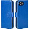 32nd Custodia a Portafoglio in Pelle PU per iPhone 17e/16e, Case con Slot per Sched di Blocco RFID, Chiusura Magnetica e Supporto integrato - Blu
