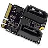 NFHK NGFF Key A+E PCI Express a SATA 3.0 6Gbps Dual Ports Adapter Converter Hard Drive Scheda di Estensione JMB582 2230