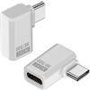 HTGuoji Adattatore USB C da 80 Gbps, PD 240 W tipo C femmina a maschio, adattatore di estensione 8K a 60Hz OTG compatibile con Thunderbolt 5, iPad, MacBook, tablet, telefono (2 pezzi) (angolo laterale