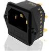 Viborg AC 250V 10A IEC320 C14 - Adattatore per presa elettrica, montaggio a vite, 3 pin, outlet Audio Grade, rame puro placcato al rodio