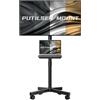 Putilsen Mount Supporto-TV-da Pavimento con Ruote per Schermi 23-60 Pollici - Mobile Porta TV Regolabile in Altezza con Ripiano Multimediale, Compatibile VESA fino a 400x400 mm, Portata Massima 40 kg, Nero