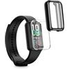 kwmobile Set 2x Custodia Smartwatch Compatibile con Amazfit Band 7 Cover - Case Silicone Protezione Orologio Fitness trasparente/nero