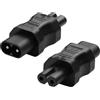 JSADZKJ IEC320 C7 a C8 AC Power Adapter Figura 8 maschio a femmina Power Plug Converter C7 a C8 Extension Power Adapter 110V-250V 2.5A per computer portatili Scanner Alimentazione (2 pezzi)