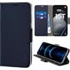 N NEWTOP Cover Compatibile con XIAOMI 15T, HQ Lateral Custodia Libro Flip Chiusura Magnetica Portafoglio Simil Pelle Stand Protezione Completa Case TPU Anti Urto Guscio Base Porta (Blu)