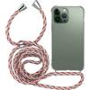 MyGadget Cover per iPhone 14 Pro Max - Custodia con Corda - Case con Cordino Trasparente Antiurto con Laccio | Tracolla - Practical Stylish - Rosa