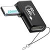 UNIDOPRO Adattatore piatto ad angolo retto 90 gradi USB-C maschio da 10 mm a USB-C femmina, supporta PD da 240 W e sincronizzazione 80 Gbps e video 8K per iPhone 17 16 15, telefoni portatili, dispositivi con
