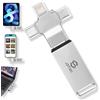JSL JDTDC 256GB 4-IN-1 Foto-Memoria-Esterna-Stick Per iPhone/iPad/Android/Computer Universale iPhone-Memoria di Backup Automatico per Foto & Video iPhone-Chiavetta-USB-Stick iPhone-Flash-Drive