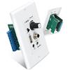 Herdio Bluetooth Wall Amplifier 4 Channels Volume Control Wall Plate USB/MIC/AUX(3.5mm) Inputs Connect 4 Speakers with 12V 3A Power Supply,HWA-16BT-4CH