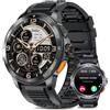 SLOKSFil Smartwatch Uomo con ET/HRV/SIRI, 1,43 AMOLED con Chiamate Bluetooth Militare Orologio Intelligente Fitness/24H Cardiofrequenzimetro SPO2/100+ Modalità Sport/IP68Impermeabile /Sonno/per iOS Android