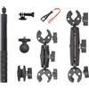 NEWFUN Supporto per Videocamera, Accessorio per insta360 x5, Kit per Moto per insta360 x4, X3, X2 Rotazione di 360 Gradi, Doppio Morsetto, Supporto per Moto, Compatibile con Più Dispositivi