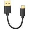 CableCreation Tipo C a USB 2.0 A Cavo, 0,5 ft Tipo Corto USB C a USB Standard Cavo, USB-C per Apple MacBook, Chromebook Pixel e Altro, 15cm / Nero [Nuova Versione 56K Ohm Resistenza]