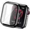 Yolovie Custodia Protettiva in Vetro temperato per Custodia Compatibile con Apple Watch 40mm, Serie 6 SE 5 4 HD Custodia Protettiva per PC Trasparente per iwatch (40mm Nero)