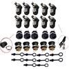 RUNCCI-YUN 10 Paio Angolo Retto 2.1 X 5.5 Mm Spina Maschio + Connettori Femmina Per Dc Pannello+ 10 tappi protettivi in gomma