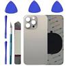 LiXiongBao Sostituzione posteriore in vetro per iPhone 15 Pro, kit di ricambio con colla preinstallata + kit di riparazione (titanio naturale)