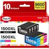 Jagute 1500XL Cartucce d'inchiostro Compatibile con Canon PGI-1500XL PGI-1500 1500 XL per Canon Maxify MB2350 MB2750 MB2150 MB2755 MB2155 MB2050 MB2300 (4 Nero, 2 Ciano, 2 Magenta, 2 Giallo)