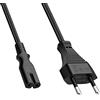 AUKEH 2m Cavo Alimentazione IEC320 C7, Cavo di alimentazione a 2 pin | c7 Spina bipolare Cavo per monitor PC, DVD, stampante, Samsung Philips LG Sony TV, PS4, Microsoft Surface Go/Laptop/Book, HP Envy.