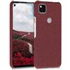 kwmobile Cover Rigida compatibile con Google Pixel 4a - Custodia Cellulare - Back Cover Case Protettiva Cover in tessuto - corallo