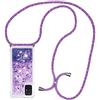 HongMan Custodia per Cellulare con Corda per Samsung Galaxy A31 Case, Liquido Sabbie Mobili Bumper Case TPU Cover con Collana Practical Stylish/Necklace Cordoncino Cordino Case