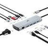 YCBUENO USB C Docking Station 3 Multi Monitor 12 in 1 Hub Laptop Multiport Adapter to4K@60Hz,VGA DP1.2 3 USB,TF/SD Slot,3.5mm Audio Type C,Gigabit Ethernet PD 100W for Macbook,Surface,XPS