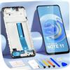 ARSSLY Schermo LCD per Xiaomi Redmi Note 11 Schermo LCD 2201117TG, 2201117TI, 2201117TY, 2201117TL LCD Display Touch Screen Digitizer Assembly Kit Riparazione (Nero con Telaio)