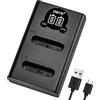 Generic DSTE LI-90B LI-92B Rapido USB Caricatore compatibile con batteria Sony NP-BK1, VW-VBX090, Olympus Li-60B, EN-EL11, LI-50B, Casio NP-150