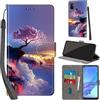 PHINIENLAND Cover per Oppo A53 / A53s 4G Case PU Pelle Custodia [Kickstand] [Chiusura magnetica] [Slot per Schede], Portafoglio Flip Custodia per Oppo A32 / A33 4G,Montagna