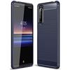 Cruzerlite Custodia per Sony Xperia 1 II, Carbon Fiber Texture Design Cover Anti-Scratch Shock Absorption Cover per Sony Xperia 1 II (Blue)