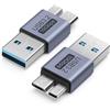 Seminer Adattatore da micro B a USB (confezione da 2), dati per computer, laptop e dischi rigidi esterni