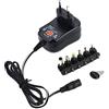 VBESTLIFE Alimentatore Universale Alimentatore a Tensione Regolabile con 6 Spine DC 3-12V Adattatore di Alimentazione 12 W Uscita 1.2A 100-240 V(Nero)