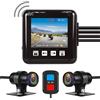 VSYSTO Dashcam Tutto Impermeabile Fish Eye a 150 Gradi Dash Cam per Moto con Visione Notturna WDR Dual 1080P DVR con Videocamera Anteriore e Posteriore per Moto (Schermo da 2 pollic）