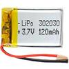 Liter energy battery Batteria 302030 LiPo 3.7V 120mAh 0.444Wh 1S 5C Liter Energy Battery per l'elettronica Ricaricabile Telefono Portatile Smartwatch Orologio GPS - Non adatto per Radiocomando 32x20x3mm (120mAh|302030)