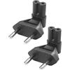 YACSEJAO Adattatore di alimentazione C7 da spina EU a IEC320, angolo di 90 gradi, spina UE su presa IEC320 C7 (CEE 7/16), adattatore universale da viaggio per TV PC, computer, monitor