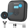 MONODEAL Lettore CD Portatile Bluetooth Ricaricabile con Altoparlante e Trasmettitore FM, Lettore CD Discman per Auto, Anti-Skip
