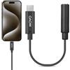 Movo Cavo adattatore per microfono TRRS femmina da 3,5 mm a connettore USB-C, compatibile con Apple iPhone 15/16/17 e versioni successive, iPad, smartphone e tablet, ottimizzato per microfoni/audio