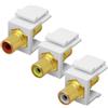 XMSJSIY RCA Keystone Jack Inserimento connettore presa femmina a femmina placcato oro RCA Inline Accoppiatore Wall Jack Modular Adattatore per piastra da parete Outlet Panel Mount - Bianco
