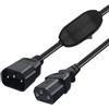 HuaLiSiJi Cavo C13 a C14 con Interruttore di Alimentazione UPS PDU - Maschio a Femmina 10A 250V 35cm (0.5m)