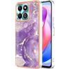 Lnxlanxx Cover Compatibile per Honor X6B TPU Silicone Bumper Disegni Motivo Marmo Colorato PC Rigida Case Antiurto Protettiva Resistente Custodia (Viola 2)