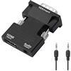 YACSEJAO HDMI all'adattatore del VGA con jack audio da 3.5mm Femmina di HDMI al VGA maschio Converter, compatibile per computer, desktop, laptop, PC, monitor, proiettore, HDTV, e Altro