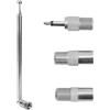 Elitecran 7 Sezione Antenna Radio FM Telescopica 75 Ohm con Connettore di Tipo F e 3 Adattatori di Accoppiamento Coassiale IEC, DAB Interna Antenna Sostituzione Kit, Antenna Universale per AM/FM/DAB, 76cm