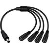 HuaLiSiJi Cavo Splitter DC5521 12V 24V DC Cavo Splitter Maschio Femmina per Elecamere di Sicurezza, Router, DVR, Striscia LED (1 Maschio 4 Femmine, 70 CM)